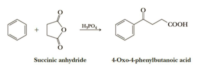 СООН
H,PO4
Succinic anhydride
4-Oxo-4-phenylbutanoic acid
