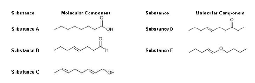 Substance
Substance A
Substance B
Substance C
Molecular Component
OH
OH
Substance
Substance D
Substance E
Molecular Component