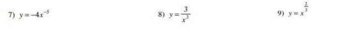 7) y=-4x
8) y=7
9) y=x

