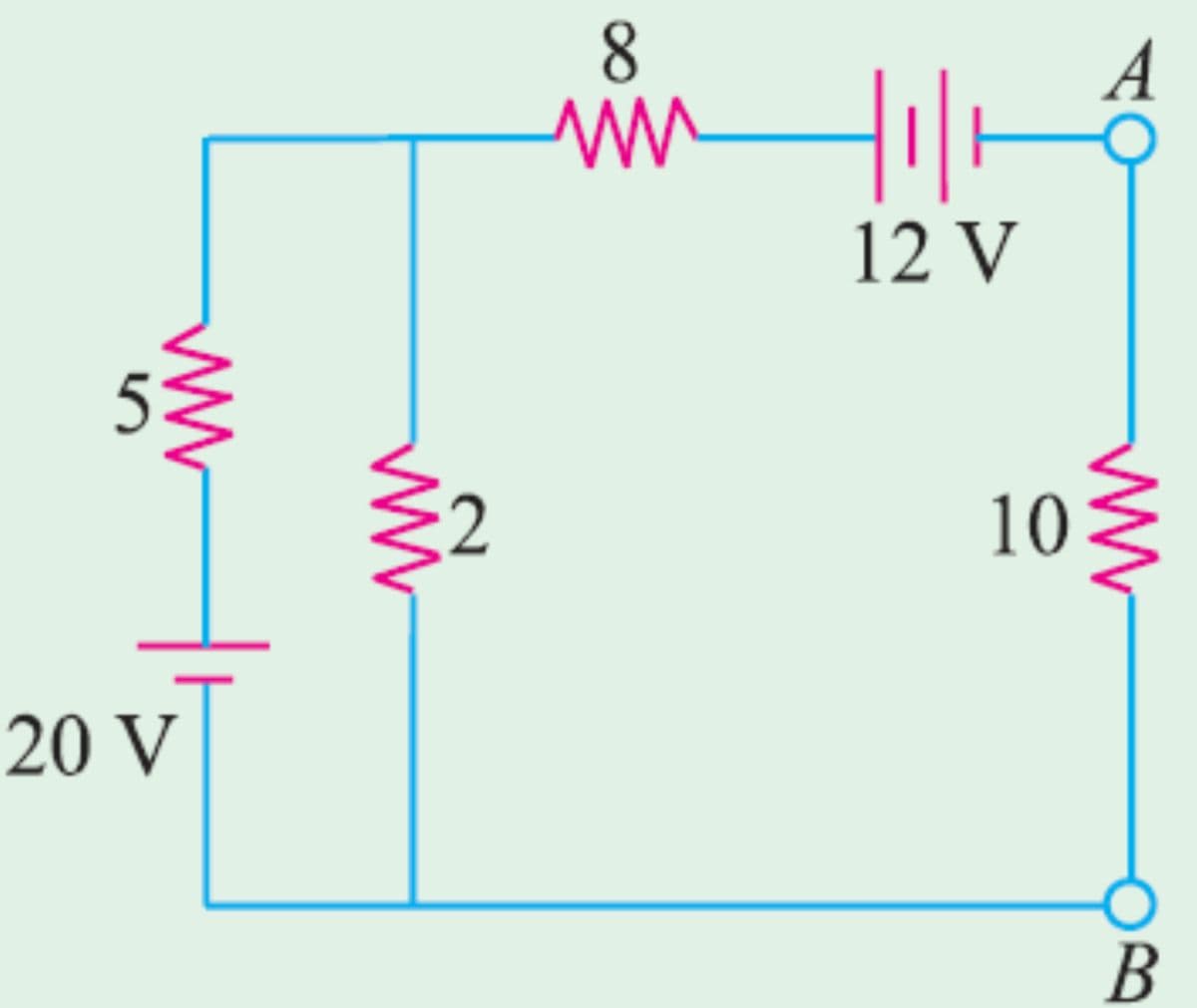 8
A
12 V
10
20 V
В
