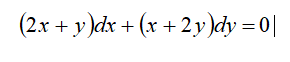 (2.x + y )dx + (x +2y)dy = 0||
