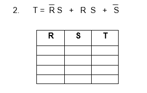 2.
T= RS + R S + S
R
S
T