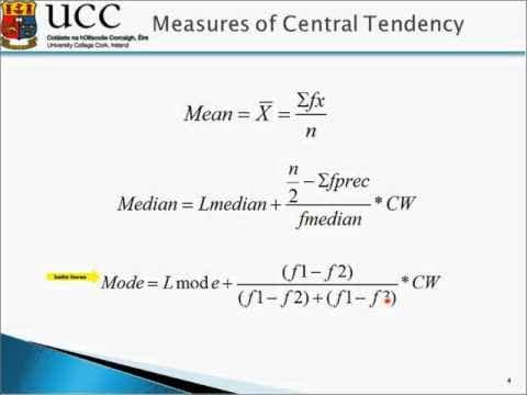 ucc Measures of Central Tendency
nty C
Efr
Mean = X =
- Σprec
CW
Median = Lmedian+
fmedian
(S1- f2)
Mode = L mode +
CW
(S1- /2)+(S1-f?)
