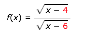х — 4
f(x)
Vх — 6
