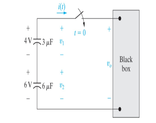 t = 0
4V3 µF ®1
Black
box
+.
6V 6 µF 2
