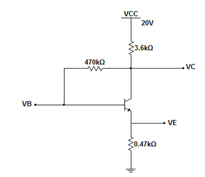 VCC
20V
3.6kQ
470KQ
- VC
VB
VE
0.47KQ
