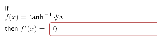 If
f(x)= tanh
then f'(x) =
- 1
Vx
0