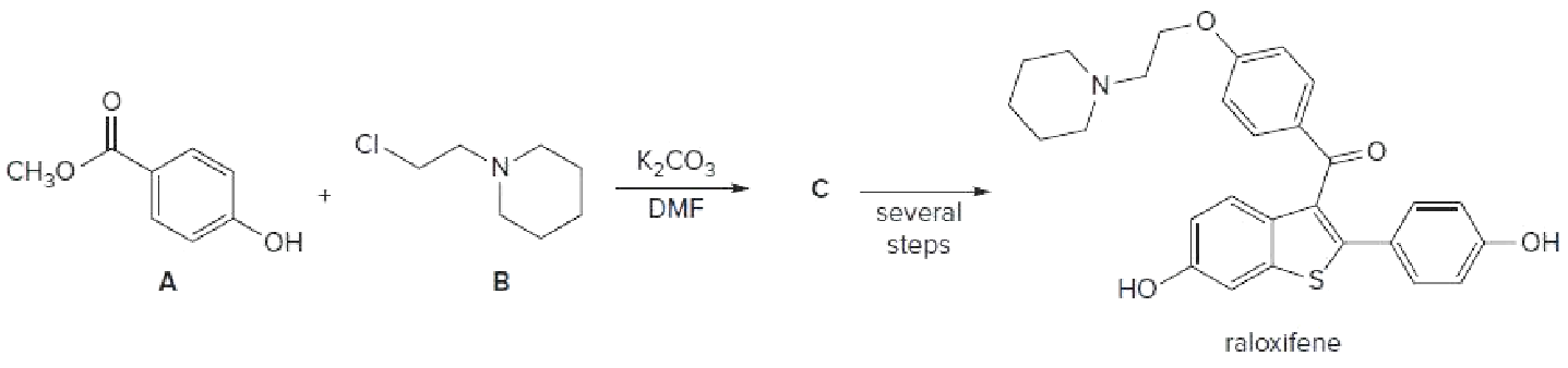 CH30
K,CO3
N.
DMF
several
HO.
steps
он
но
raloxifene
