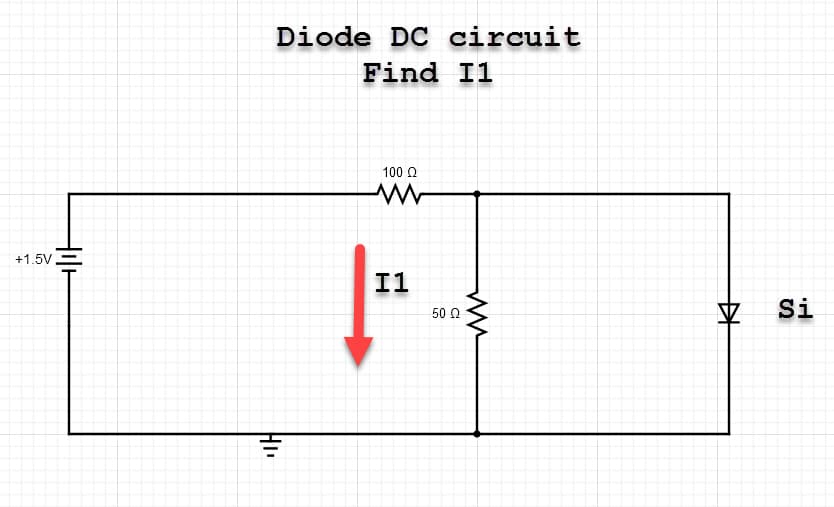 +1.5V
Hilt
Diode DC circuit
Find Il
Hu
100 Q
ww
Į¹
I1
50 Ω
ww
#
Si