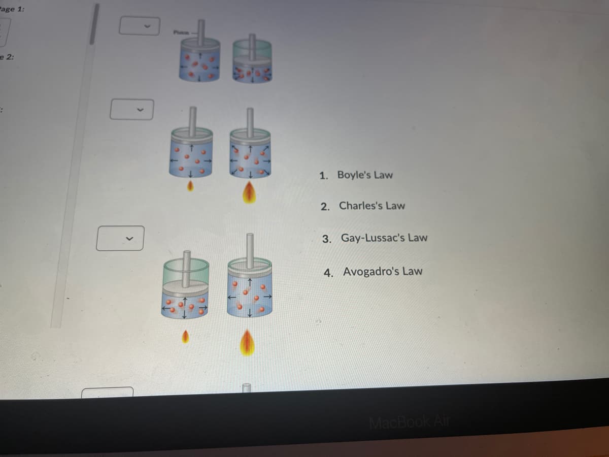 Page 1:
e 2:
1. Boyle's Law
2. Charles's Law
3. Gay-Lussac's Law
4. Avogadro's Law
MacBook Air
