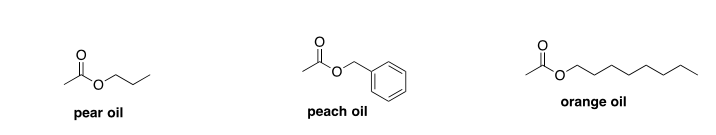 pear oil
peach oil
orange oil
