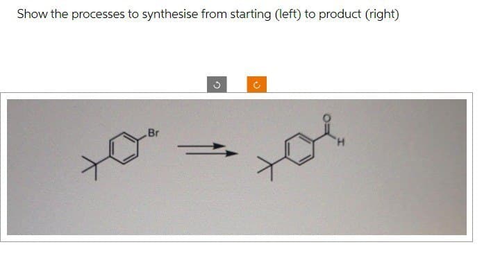 Show the processes to synthesise from starting (left) to product (right)
Br
n