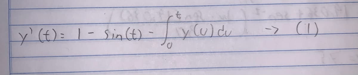 rt na
y' (t)= 1- Sin(t)- _y (u) du
f
(1)