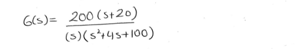 6(s)= 200 (s+20)
(s) (s²+45+100)