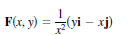 F(x, y)
= (yi – xj)
