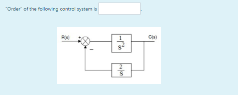 "Order" of the following control system is
R(s)
1
C(s)
