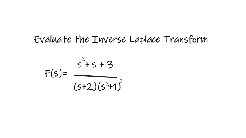 Evaluate the Inverse Laplace Transform
2
S+s+3
F(s)=
(s+2) (s1
