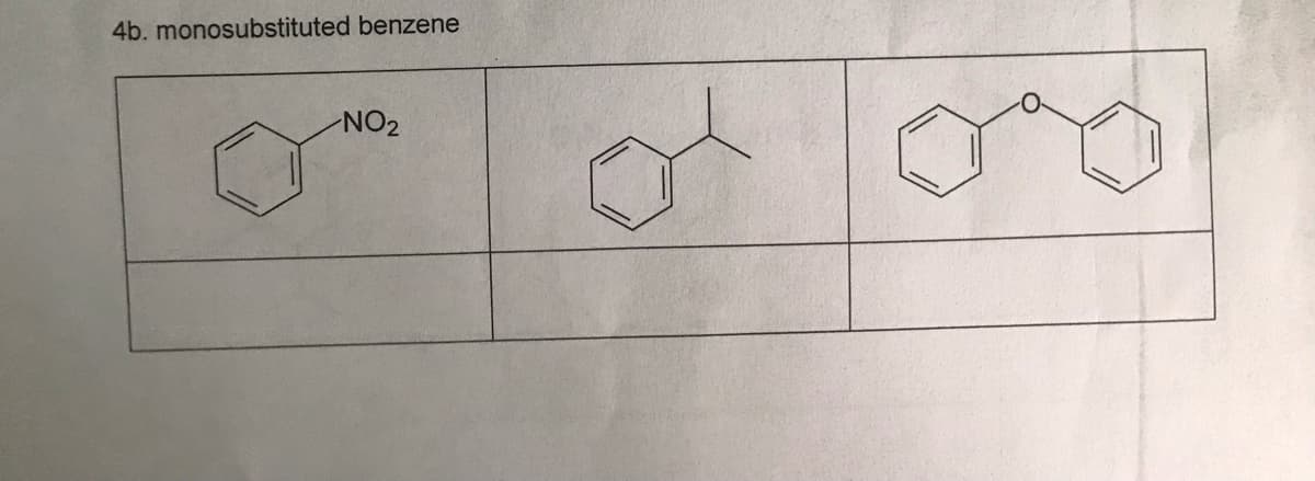 4b. monosubstituted benzene
NO2
