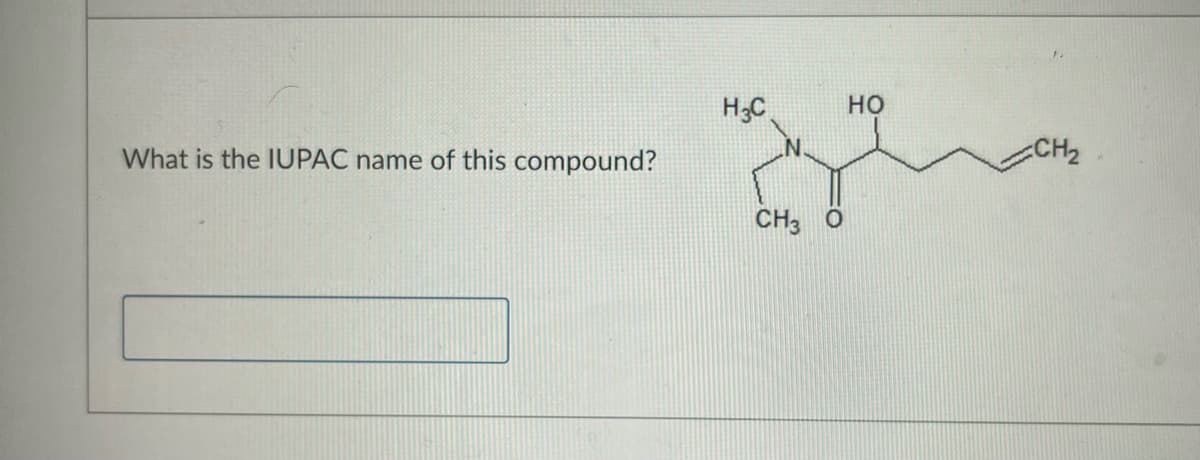 What is the IUPAC name of this compound?
H3C
CH3 0
HO
CH₂
