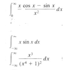 x cos x - sin x
- dx
x2
x sin x dx
roo
dx
|(x* + 1)²

