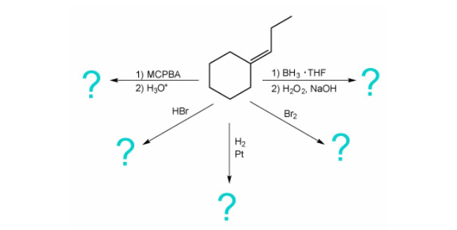 1) MCPBA
2) Н,о"
1) ВН, -THF
2) H2O2, N2OH
HBr
Br2
На
