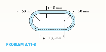 t = 8 mm
r = 50 mm
r= 50 mm
b = 100 mm
PROBLEM 3.11-8

