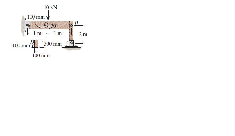 10 kN
100 mm
D. 30
B
-1 m1 m-
2 m
DE
100 mm [30
100 mm
