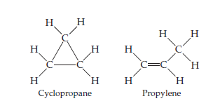 Н
Н
Н
Н
Н
н
Н.
=C
н
Н
Н
Н
н
Cyclopropane
Propylene
