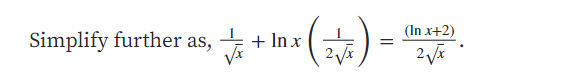 (In x+2)
Simplify further as,
+ In x
