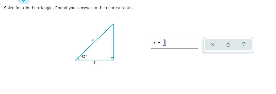 Solve for x in the triangle. Round your answer to the nearest tenth.
42°
