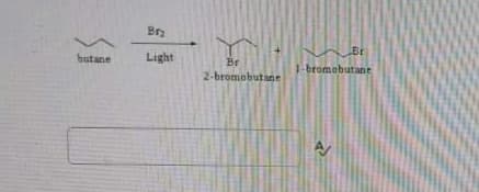 Brz
Br
butane
Light
Br
1-bromobutane
2-bromobutane
