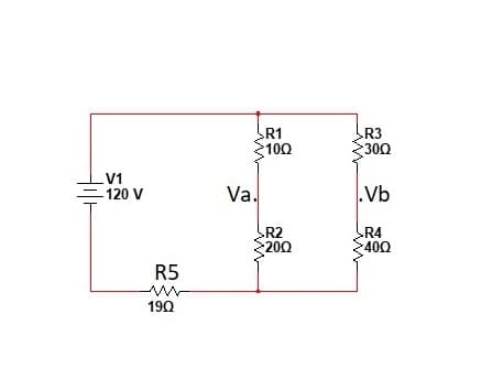 R1
100
R3
300
V1
-120 V
Va.
.Vb
R2
-20Ω
R4
400
R5
190
