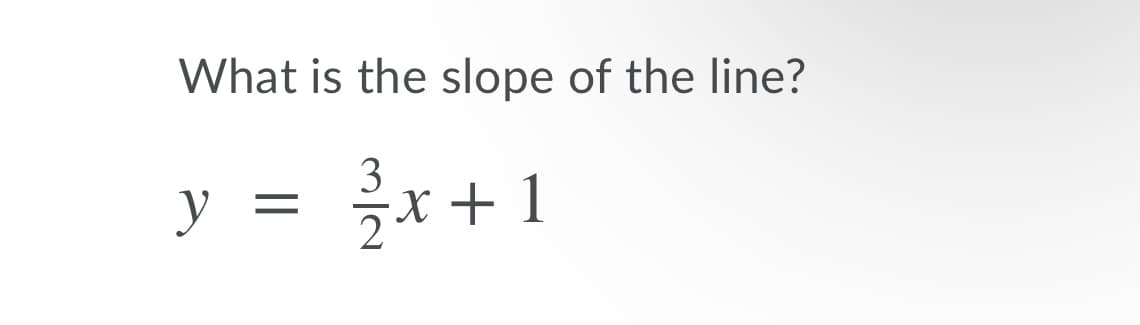 What is the slope of the line?
3
X + 1

