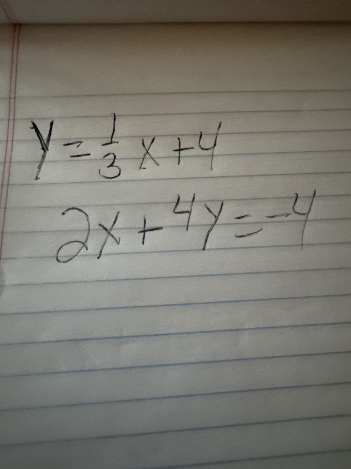 Y=3x+4
X
2x+4y=-4