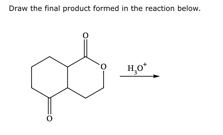 Draw the final product formed in the reaction below.
O
O
H₂O*
