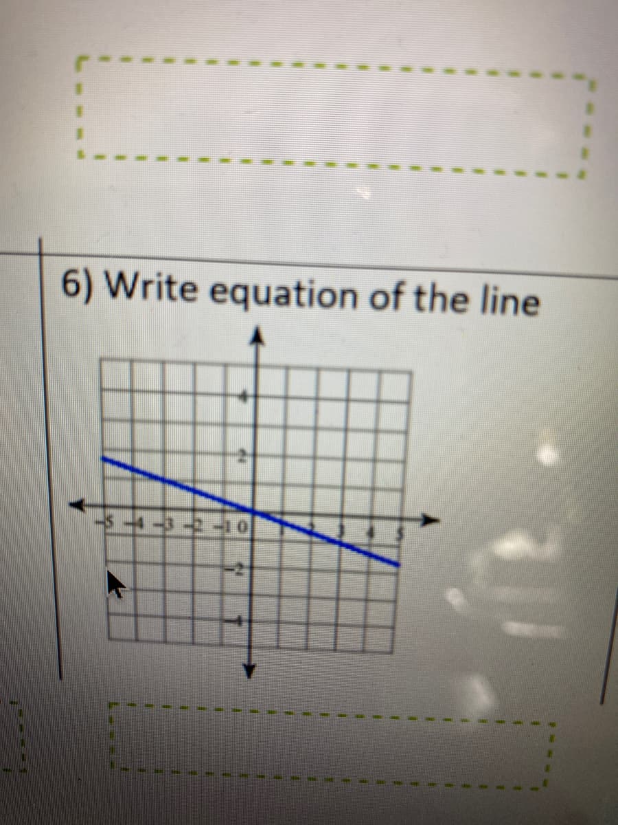 PARA
6) Write equation of the line
-5-4-3-2-10
H
#
#
#
#
1
11
1
1
#
1
1
L
#