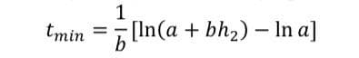 tmin
b
(In(a + bh2) – In a]
