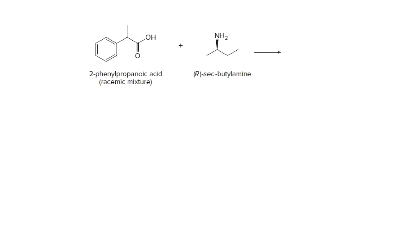 NH2
+
2-phenylpropanoic acid
(racemic mixture)
(R)-sec-butylamine
