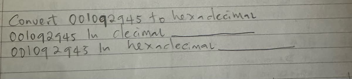 Convert 001092945 to hexadecimal
001092945 in clecimal
001092945 In
hexaclecimal