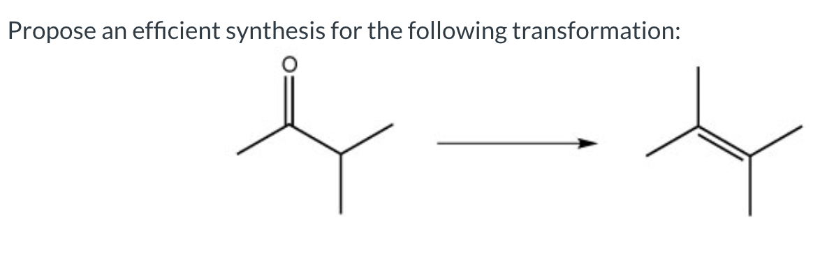 Propose an efficient synthesis for the following transformation:
ļ