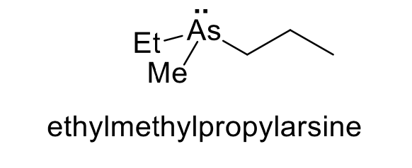 As,
Et-
Me
ethylmethylpropylarsine
