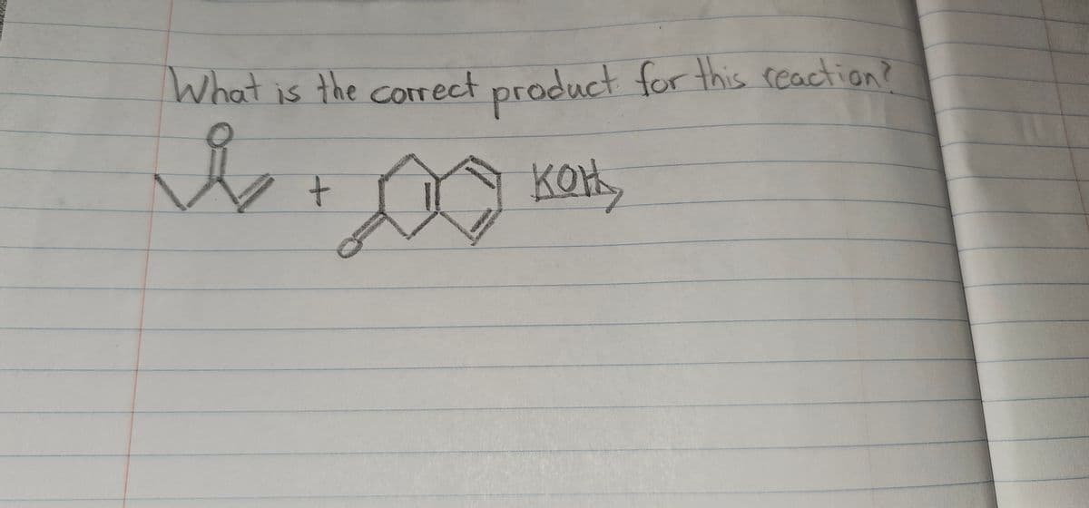 What
i
is the correct product for this reaction?
кон