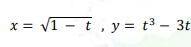 = v1 – t , y= t³ – 3t
