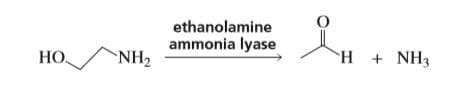 ethanolamine
ammonia lyase
NH2
НО.
H + NH3
