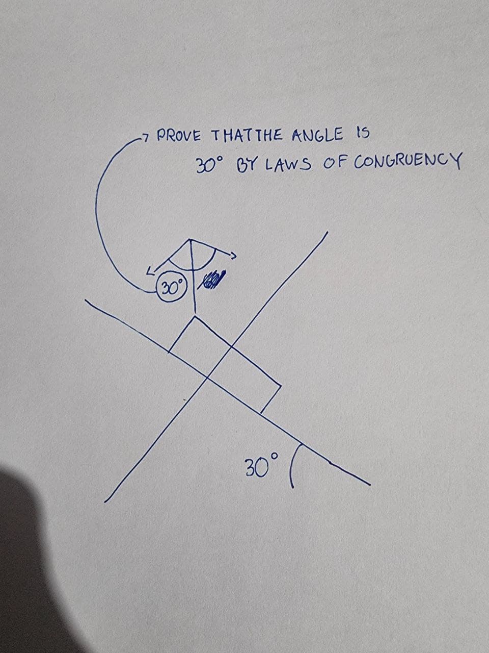 -7 PROVE THAT THE ANGLE 15
(30°)
30° BY LAWS OF CONGRUENCY
毫
30°