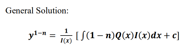 General Solution:
1
yl-n = T [S(1– n)Q(x)I(x)dx + c]
|
(х)
