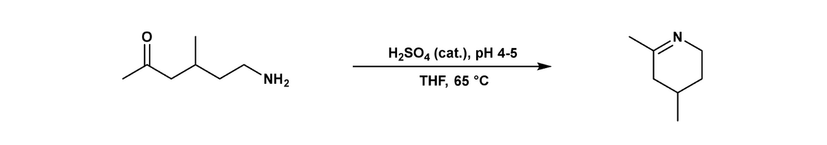 NH₂
H₂SO4 (cat.), pH 4-5
THF, 65 °C