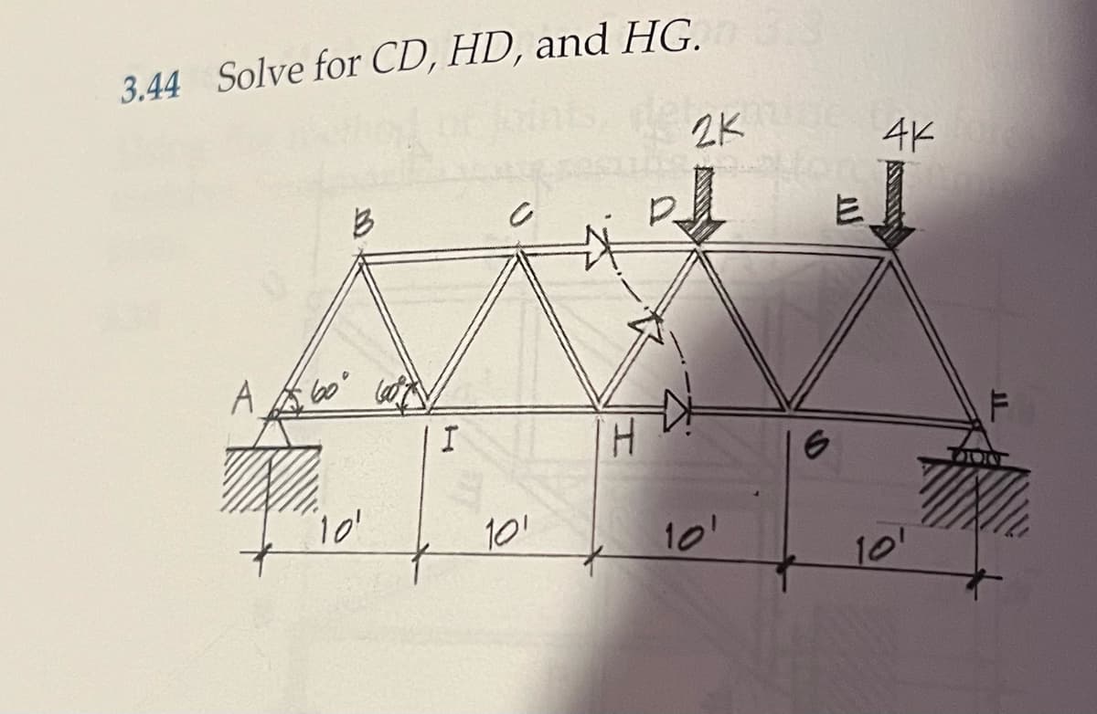 3.44 Solve for CD, HD, and HG.
A 60°
B
10!
I
C
10¹
K
H
2K
10'
6
E
4K
ALBERTON
10¹
TU
F
