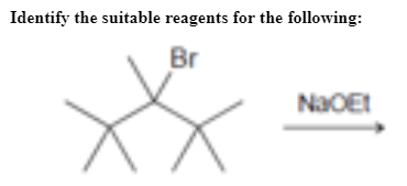 Identify the suitable reagents for the following:
Br
NaOE
