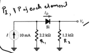 PI, &P of each element
Si
10 mA
• 2.2 ΚΩ
• 1.2 ΚΩ
R₂
R₁